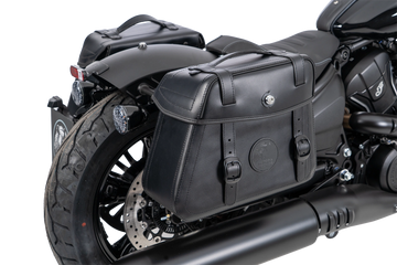 Indian Sport Scout [2025-2026] - Set: Leather bag holder cutout black incl. Rugged leather bags black
