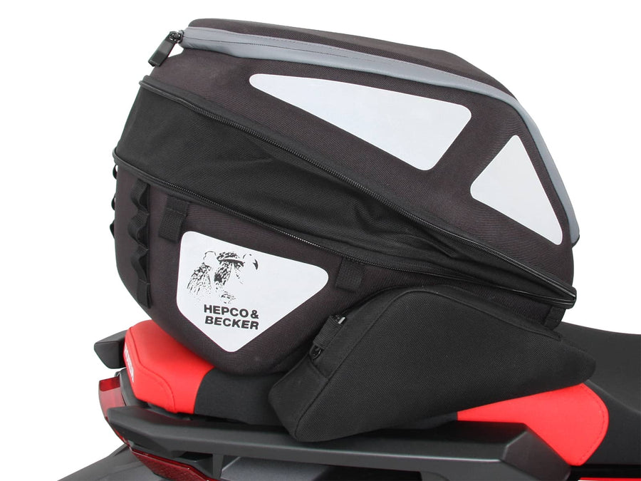 Tail bag [Hepco & Becker] - Royster rear bag tail bag with strap attachment - black/gray – Sportrack