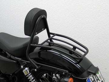 Harley Davidson Sportser quarante-huit [2010-2020] -Driver Sissy Bar avec oreillers et porte-bagages, noir