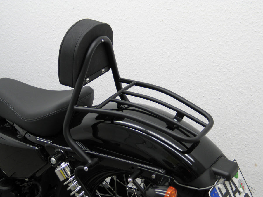 Harley Davidson Sportser quarante-huit [2010-2020] -Driver Sissy Bar avec oreillers et porte-bagages, noir