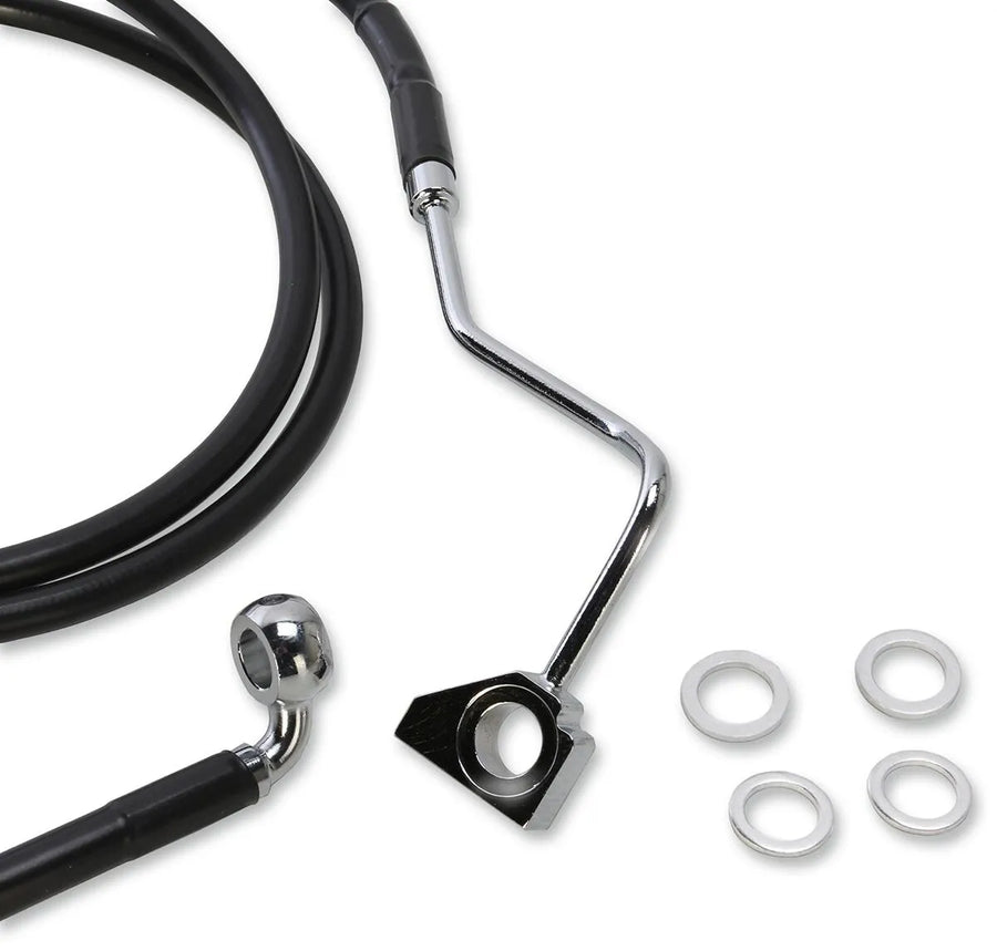 harley davidson fltr [DRAG SPECIALTIES] – Verlängertes schwarzes Vinyl-Bremsleitungs-Kit