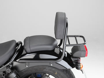 Honda CMX 500 Rebel (PC56A) 2017- [2017] - Bar sissy en pipe avec oreillers et porte-bagages, noir
