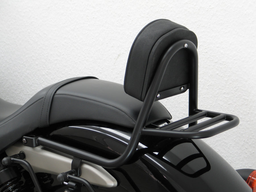 Honda Shadow Vt 750 C Black Spirit [2010-2011] - Sissy bar made of pipe with pillows and luggage rack, black