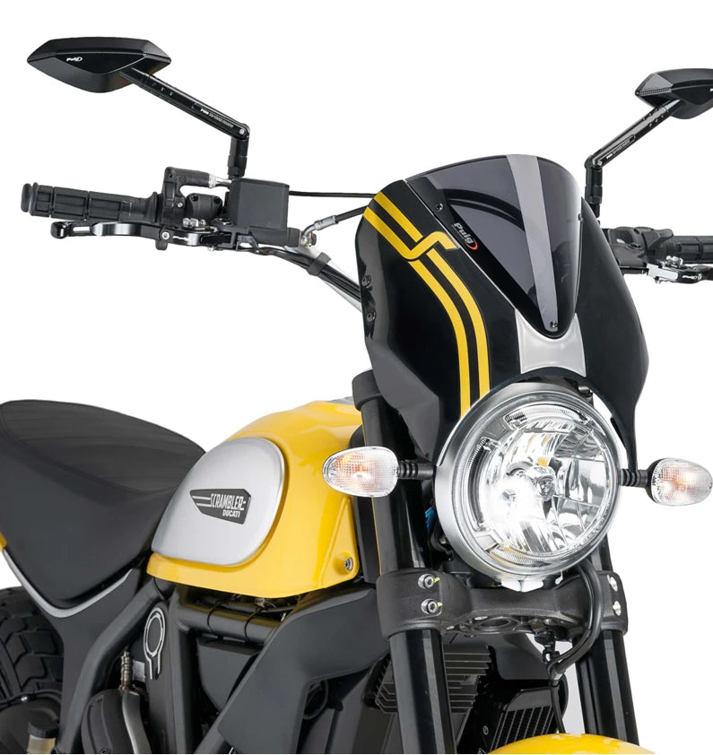 DUCATI SCRAMBLER 800 ICON DARK [2025] – RetroVision Windschild Visier – Schwarz
