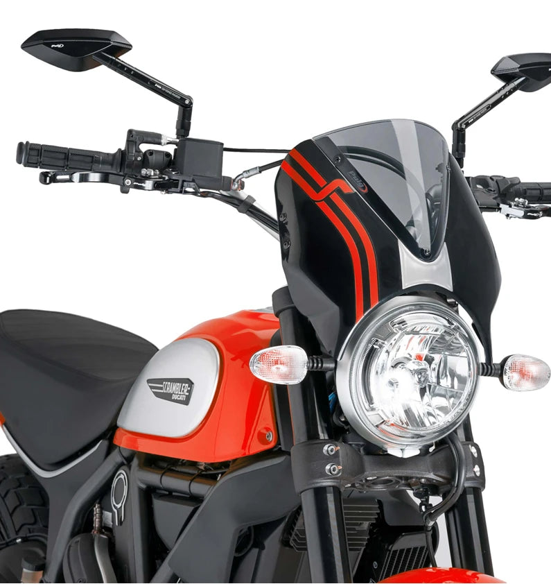 DUCATI SCRAMBLER 800 ICON DARK [2025] – RetroVision Windschild Visier – Getönt
