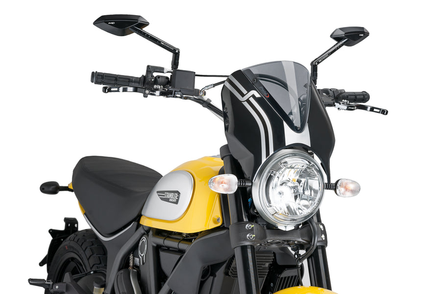 DUCATI SCRAMBLER 800 ICON DARK [2025] – RetroVision Windschild Visier – Schwarz