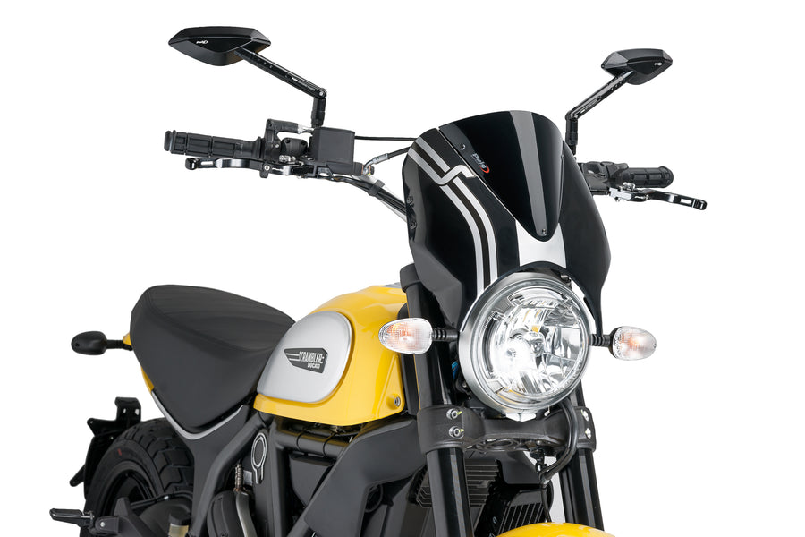 DUCATI SCRAMBLER 800 ICON DARK [2025] – RetroVision Windschild Visier – Schwarz