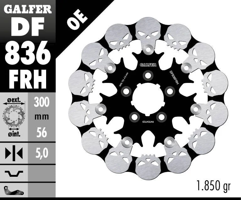 Harley-Davidson FLTR 1584 Road Glide [2010] - Floating brake disc Skull - Image 2