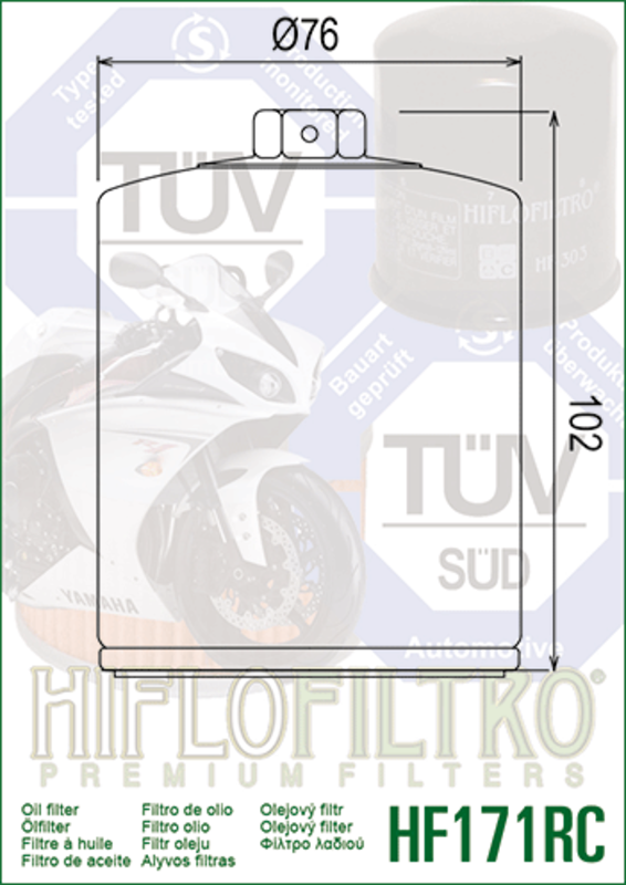 Harley -Davidson Street Bob 114 FXBBS [Hiflofiltro] - Performance Oil Filtre Chrom