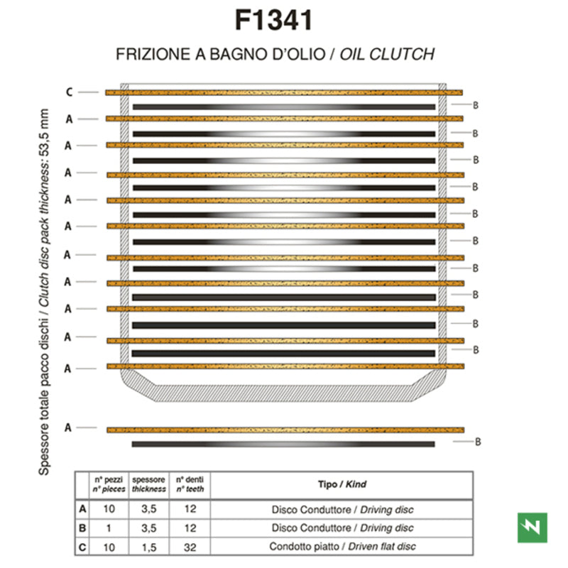 Hyperstrada 821 [NEWFREN] - Kit d'embrayage standard en acier et disque de friction