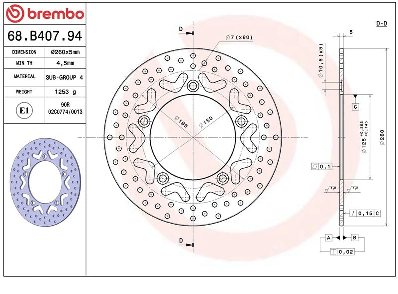 Kymco Ak 550 [BREMBO] - Serie Oro Bremsscheibe starr - 68B40794