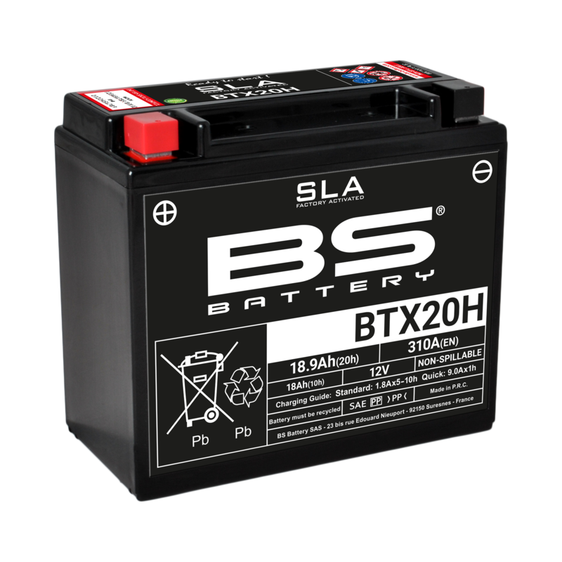 Harley Davidson Fxsts [BS BATTERY] - Batterie sans entretien SLA activée en usine - BTX20H