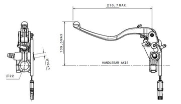 Ducati Multistrada 1200 [BREMBO] - Clutch master cylinder Ø15x19mm titanium - 0