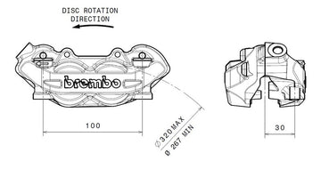 Ducati Monster 1200 [BREMBO] - P4 front left brake caliper Ø32mm - 0