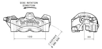 Ducati Monster 1200 [BREMBO] - M50 front left brake caliper titanium Ø30mm - 0