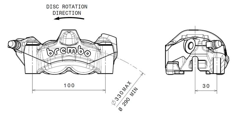 Ducati Panigale 1199 [BREMBO] - M50 front left brake caliper titanium Ø30mm