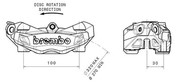 Ducati Hyperstrada 821 [BREMBO] - Etrier de frein avant gauche M4 titane Ø32mm - 0