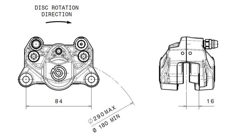 Ducati Monster 1200 [BREMBO] - Etrier de frein arrière Ø34mm naturel