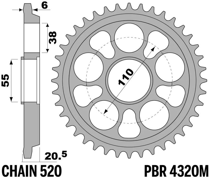 Ducati Hypermotard 950 [PBR] - Sprocket aluminum reinforced - 520