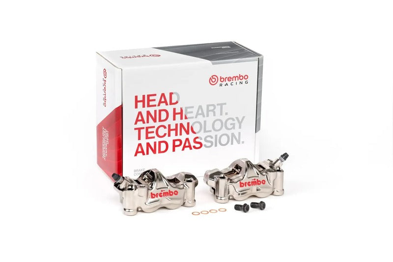 Aprilia Smv 1200 Dorsoduro [BREMBO RACING] - Paar GP4RX - 1mm Bremssättel (CNC-gefräst - verchromt) (mit Belägen)