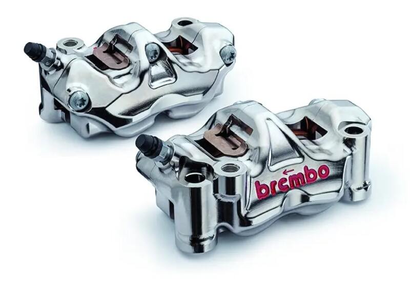 Kawasaki Zx-10Rr [BREMBO RACING] - Paar GP4RX - 1mm Bremssättel (CNC-gefräst - verchromt) (mit Belägen)