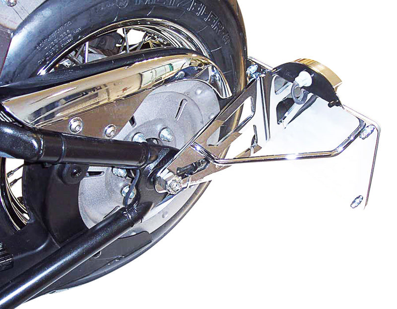 Kawasaki Vn 900 [BURCHARD EXCELLENCE] - Seitlicher Kennzeichenhalter mit Teilegutachten, Kawasaki VN 900 Custom /Classic, chrom