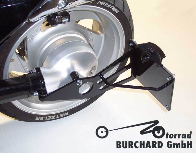 Suzuki M 800 Intruder [BURCHARD EXCELLENCE] - Side license plate holder with parts certificate, Suzuki Volusia /Intruder, chrome