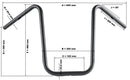 Yamaha Xvs 950 A Midnight S [HIGHWAY HAWK] - Bad Hawk 1 Zoll Lenker mit 3 Bohrungen, 845mm breit 370mm hoch, chrom