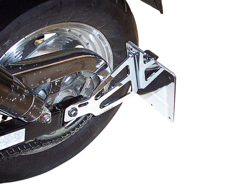 Suzuki Vz 800 Marauder [BURCHARD EXCELLENCE] - Support de plaque d'immatriculation latéral avec certificat de pièces, Suzuki VZ 800 Marauder/AF hauteur du bras oscillant env. 45 mm, noir brillant