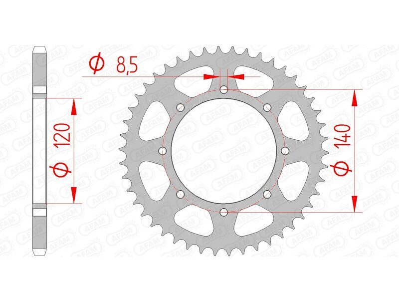 Kawasaki W 800 [AFAM] - Chain kit 520XMR3 15/37 Standard - Standard sprocket