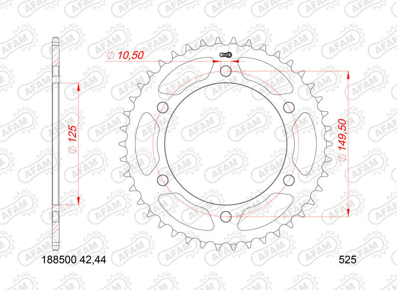 Benelli Leoncino 800 Trail [AFAM] - Chain kit 525XMR3 16/46 Super-reinforced - Standard sprocket