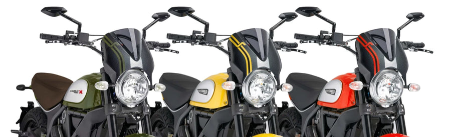 DUCATI SCRAMBLER DESERT SLED [2025] – RetroVision Windshield Visor – Black