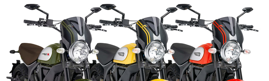 DUCATI SCRAMBLER DESERT SLED [2025] – RetroVision Windshield Visor – Black