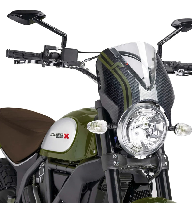 DUCATI SCRAMBLER DESERT SLED [2025] – RetroVision Windshield Visor – Black