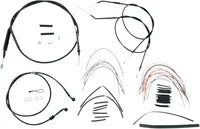 Harley Davidson Nightster [BURLY BRAND] – Komplettes schwarzes Vinyl-Lenkerzug/-Leitungsset für Ape Hanger