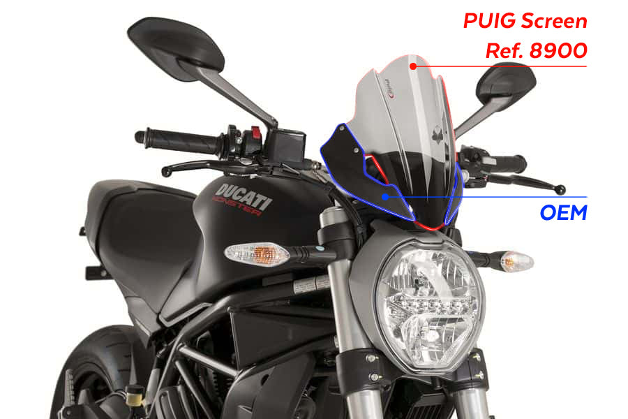 DUCATI MONSTER 821 DARK [2016] – sports screen – transparent