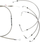 harley davidson flhtc [BURLY BRAND] - Complete stainless steel handlebar cable/brake line kit-1