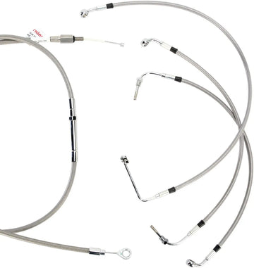harley davidson flhtc [BURLY BRAND] - Kit complet de câbles de guidon/conduites de frein en acier inoxydable