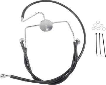Harley Davidson Flhr [DRAG SPECIALTIES] – Verlängertes Bremsleitungs-Kit aus schwarzem Vinyl