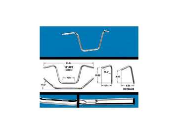 Harley Davidson Sportster [1982-2020] -12 guidon de cintre de singe avec bosses, chromé - 0