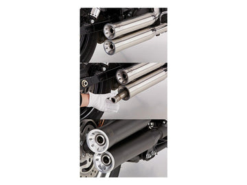 Harley Davidson FXDF [2014-2016]-double grooves slip-on silencer black satin - 0