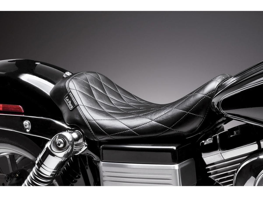 Harley Davidson Dyna [2006-2017] -Bare osé siège de siège diamant stitch schwarzes