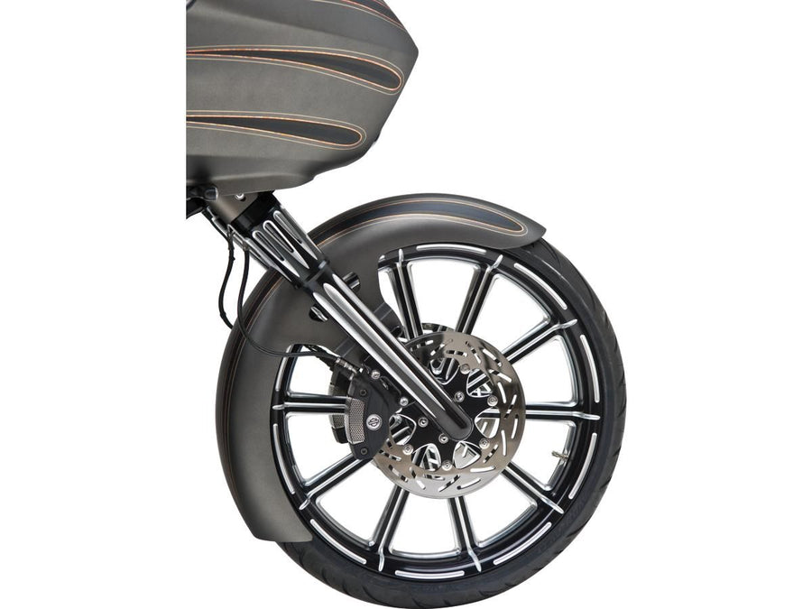 Harley Davidson Touring [1986-2013] – Tiefer Schnitt Gabelschutz Schwarz Eloxiert