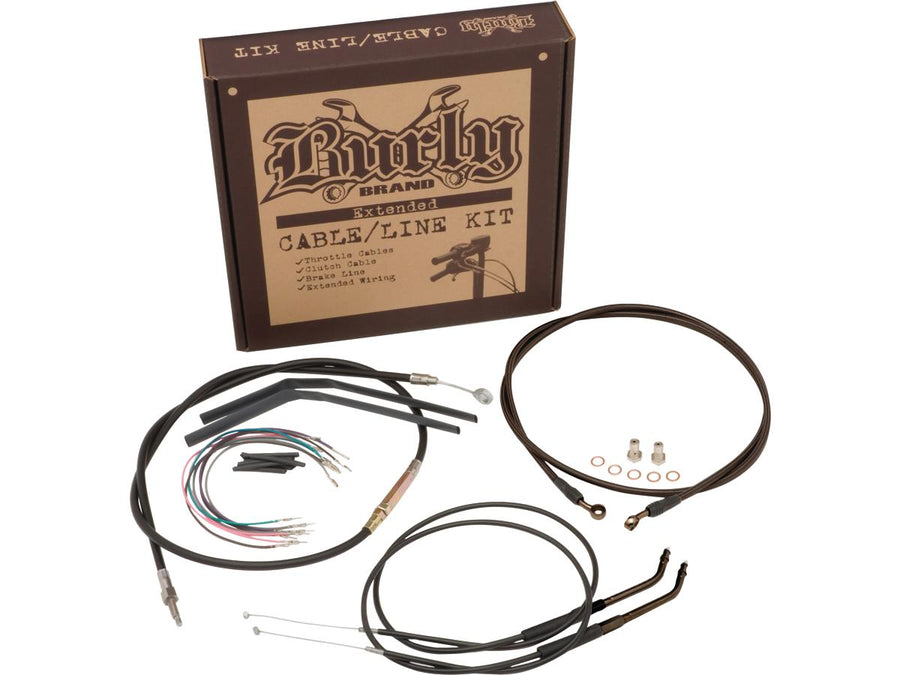 Harley Davidson Sportster [1997-2003]-Clubman bar cable set black vinyl non-abs
