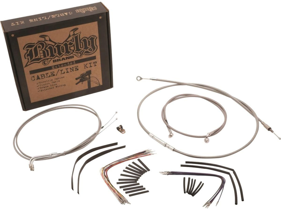 Harley Davidson FXST [2000-2003] -14 "Ensemble de câbles de barre gorille en acier inoxydable clair