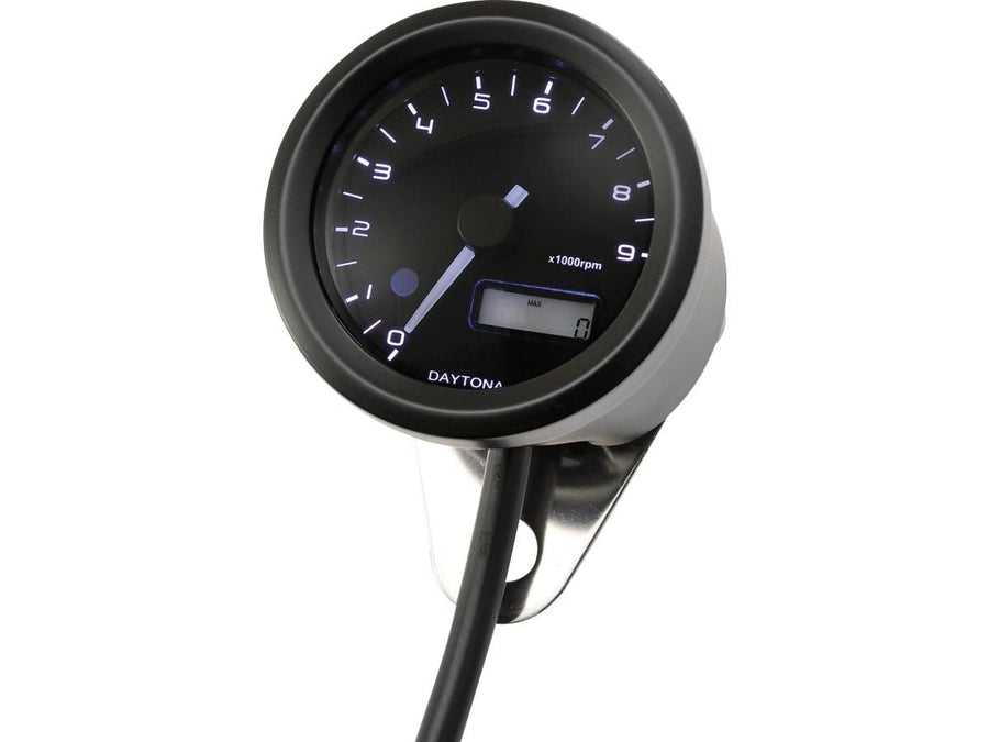 Harley Davidson – Velona Tachometer 48 mm, Edelstahl Schwarz Lackiert Tachometer