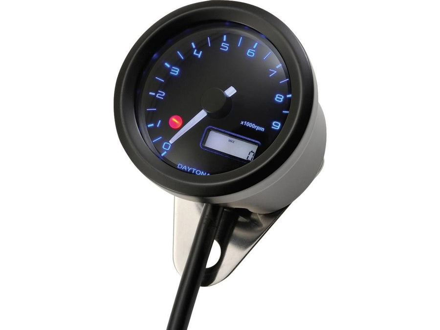 Harley Davidson – Velona Tachometer 48 mm, Edelstahl Schwarz Lackiert Tachometer