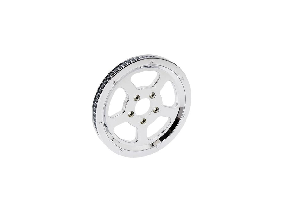 Harley Davidson Touring Hinweis [2000-2006] – 5-Speichen Hinterradriemenscheibe Chrom