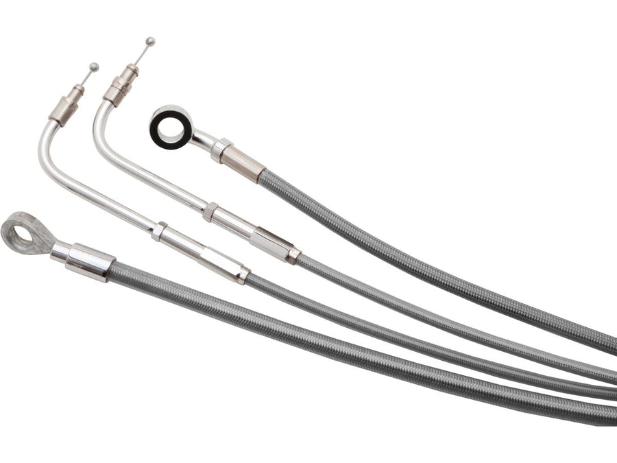 Harley Davidson FLHTC [2000-2002]-15 "excavator bar cable set stainless steel clear