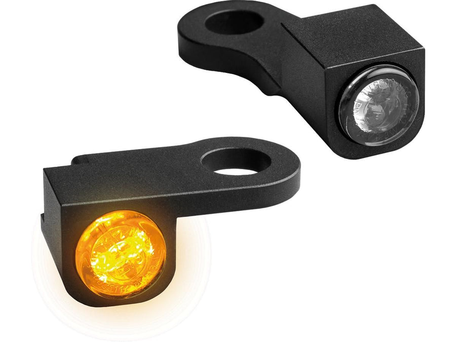 Harley Davidson Sportster [2014-2020] – NANO Serie LED Blinker Schwarz Eloxiert Rauch